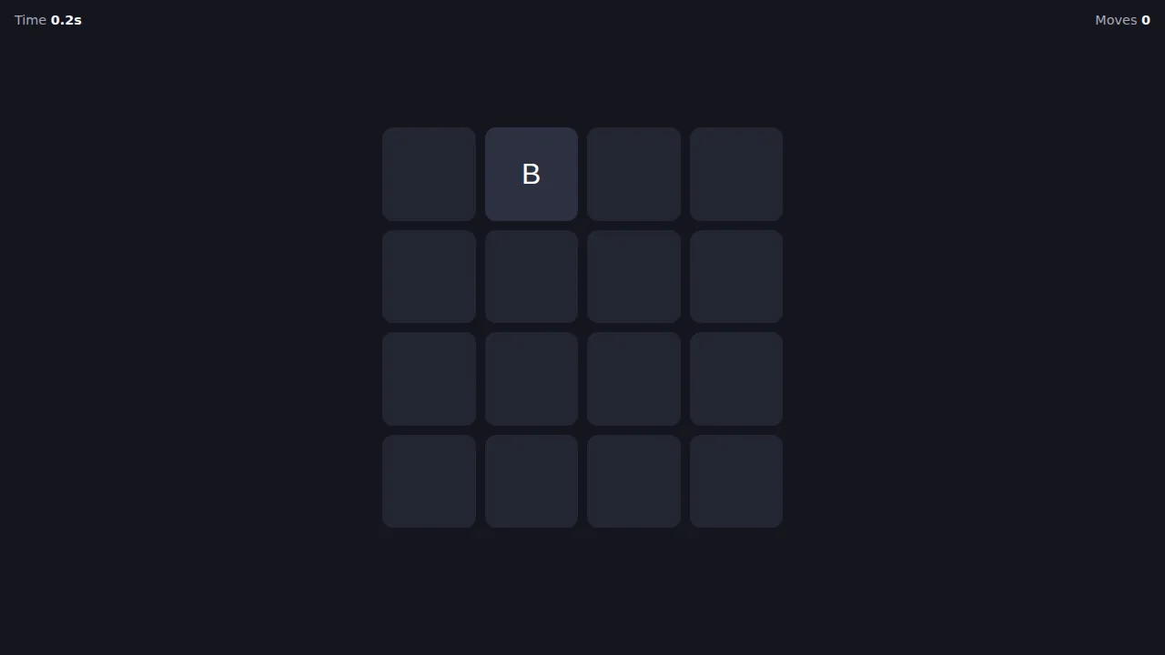 The Tile Flip board with tiles face down